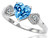 Tommaso Design Genuine Blue Topaz and Diamond Heart Shape Engagement Promise Ring - 308561AF6