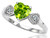 Tommaso Design Genuine Peridot Heart Shape Engagement Promise Ring - 308565AF8