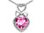 Tommaso Design Heart Shape 8mm Simulated Pink Tourmaline Pendant Necklace in 10 kt White Gold 301659AF