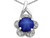 Tommaso Design Round 7mm Created Star Sapphire Flower Pendant Necklace in 14 kt White Gold 300266B