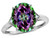 Tommaso Design Large Oval 12x10 Mystic Topaz 3 Stone Trillion Setting Ring - 300036B9