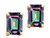 Tommaso Design Emerald Cut Rainbow Mystic Topaz Earrings Studs - 25791B
