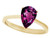 Tommaso Design Genuine Rhodolite Pear Shape 8x6mm Solitaire Engagement Ring - 28005B45
