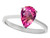Tommaso Design Simulated Pink Tourmaline Pear Shape 8x6mm Solitaire Engagement Ring - 28009B8