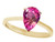 Tommaso Design Simulated Pink Tourmaline Pear Shape 8x6mm Solitaire Engagement Ring - 28009B8