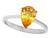 Tommaso Design Genuine Yellow Sapphire Pear Shape 8x6mm Solitaire Engagement Ring - 28004B85