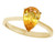 Tommaso Design Genuine Yellow Sapphire Pear Shape 8x6mm Solitaire Engagement Ring - 28004B65