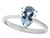 Tommaso Design Genuine Aquamarine Pear Shape 8x6mm Solitaire Engagement Ring - 27987B5