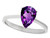 Tommaso Design Genuine Amethyst Pear Shape 8x6mm Solitaire Engagement Ring - 27985B9