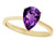 Tommaso Design Genuine Amethyst Pear Shape 8x6mm Solitaire Engagement Ring - 27985B6