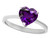 Tommaso Design Genuine Amethyst Heart Shape 8mm Solitaire Engagement Ring - 27963B6