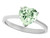 Tommaso Design Green Amethyst Heart Shape 8mm Solitaire Engagement Ring - 27969B6