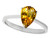 Tommaso Design Genuine Citrine Pear Shape 8x6mm Solitaire Engagement Ring
