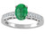 Tommaso Design Genuine Emerald Solitaire Engagement Ring - 26074B7