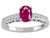 Tommaso Design Genuine Ruby and Diamond Solitaire Engagement Ring - 26082A45