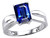 Tommaso Design Emerald Cut 8x6mm Created Blue Sapphire Solitaire Ring - 25639B5