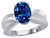 Tommaso Design Oval 9x7mm Created Blue Sapphire Solitaire Ring - 25901B65