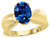 Tommaso Design Oval 9x7mm Created Blue Sapphire Solitaire Ring - 25901B65