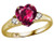 Tommaso Design Heart Shape 8mm Created Ruby and Genuine Diamond Engagement Promise Ring - 25392B8