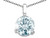 Tommaso Design Genuine Round Aquamarine Solitaire Pendant Necklace - 24957A
