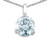 Tommaso Design Genuine Round Aquamarine Solitaire Pendant Necklace - 24957A
