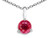 Tommaso Design Small Genuine Round Solitaire Ruby Pendant Necklace