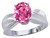 Tommaso Design Oval 9x7mm Created Pink Sapphire Solitaire Ring - 25123B6