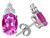 Tommaso Design Oval 8x6mm Created Pink Sapphire Earrings Studs