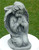 14" Cherub Outdoor Statue with Basket on Knees - Antique Stone Finish