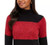 Karen Scott Women's Colorblocked Cotton Turtleneck Sweater  Red Size Large