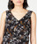 Bar III Women's Printed Sleeveless V-Neck Top  Black Size Extra Small