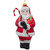 Santa Claus Holding Candy Cane and Gifts Glass Christmas Ornament 5.5 Inches