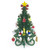 BestPysanky Wooden Tabletop Christmas Tree with Cute Miniature German Style Wooden Ornaments 7.5 Inches