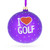 Golf Glass Ball Christmas Ornament 4 Inches