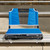 21" Blue and Black Outdoor Folding Bleacher Chair