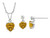 Finejewelers Antique Heart Shaped Citrine and White Topaz Pendant Necklace and Earrings Set in Sterling Silver S410CT