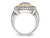 1/12 Carat (ctw) Diamond Cluster Ring in Sterling Silver with 14K Gold Accents - 68QGG000912-8