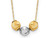 14K Yellow Gold Two-Tone Bead Ball Necklace (17 inches)