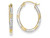 FJC Finejewelers 10k and Rhodium Bright Cut Patterned Oval Hoop Earrings in 10 kt Yellow Gold 10TC371W