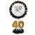 Set of 4 Black and Gold colored Happy 40th Birthday! Foil Party Balloon Centerpiece Kits 30"