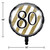 Pack of 10 Black and Gold Metallic 80 Birthday or Anniversary Foil Party Balloons 18"