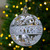 Clear and White Glass Merry Christmas Ball Ornament 6" (150mm)