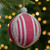 4.75" Red and White Striped Ball Christmas Ornament with Rope Accent