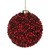 2-Finish Red and Black Beaded Glass Christmas Ball Ornament 4.75" (120mm)
