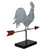 29" Corrugated Metal Rooster on Black Stand with Directional Arrow