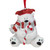 3.5" Red and White Glitter Polar Bear with a Candy Cane Christmas Ornament