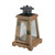10" Brown and Black LED Lighted Trapezoid Hanging Indoor Lantern