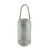9" Gray Metal LED Lighted Indoor/Outdoor Lantern with Rope Handle