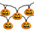 10 Orange Jack-o"-Lantern Mini Halloween Lights - 6 ft Black Wire