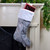 22" Silver Metallic Sequined Christmas Stocking with Faux Fur Cuff